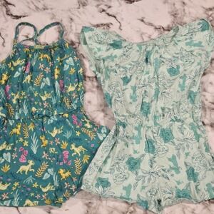 Disney Girls Size 4 Romper Bundle Lion King Aladdin Jumping Beans Summer Outfit